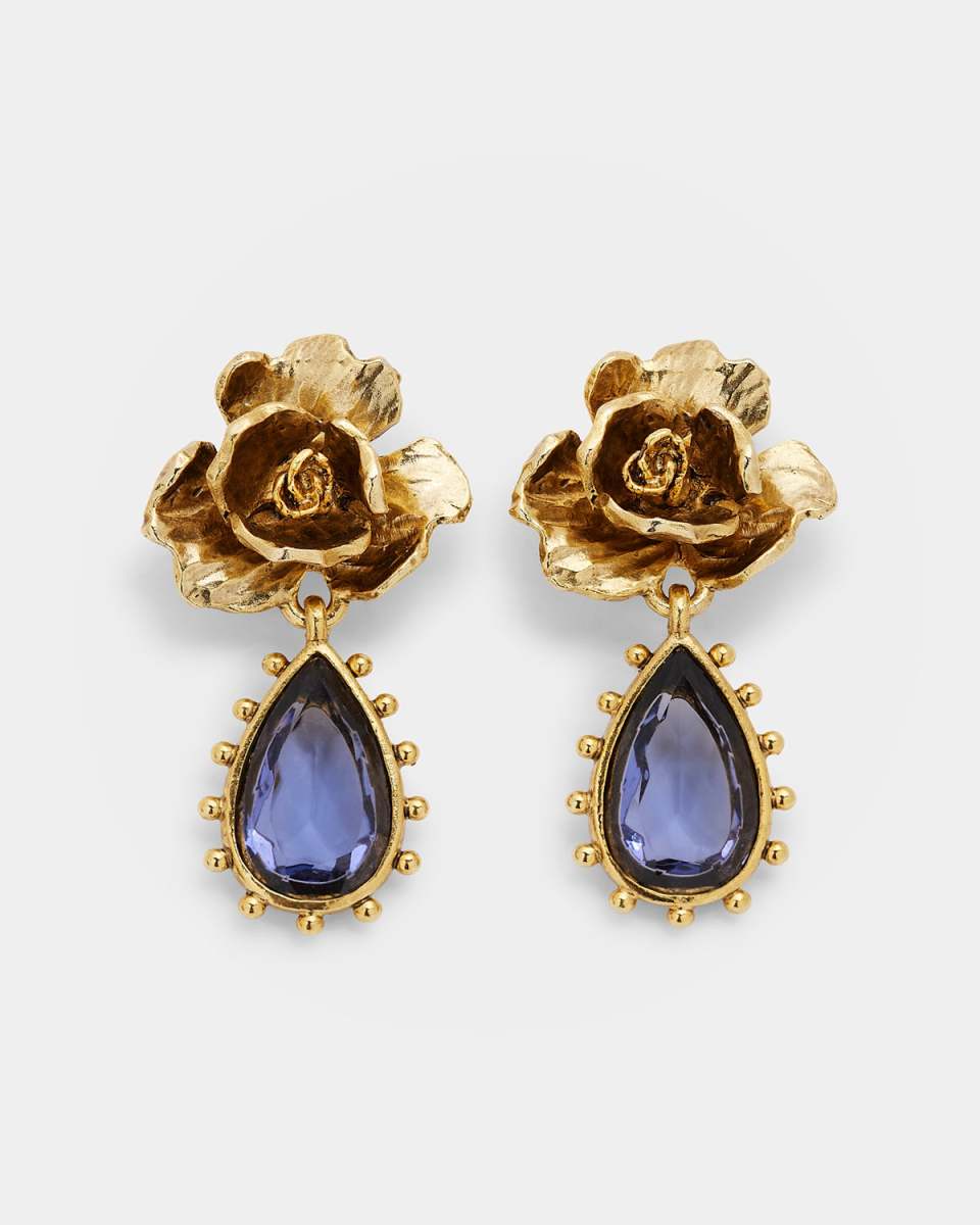 Crystal Petal Rose Earrings